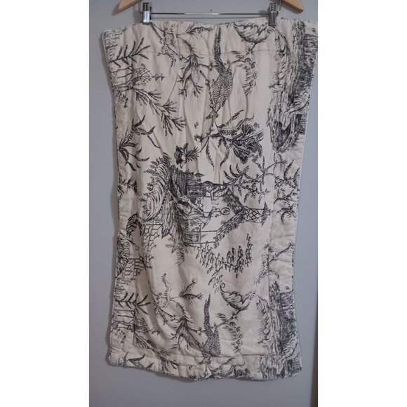 Country Cottage Victorian Black White Toile Classic Outdoor Bedroom Pillow Shams